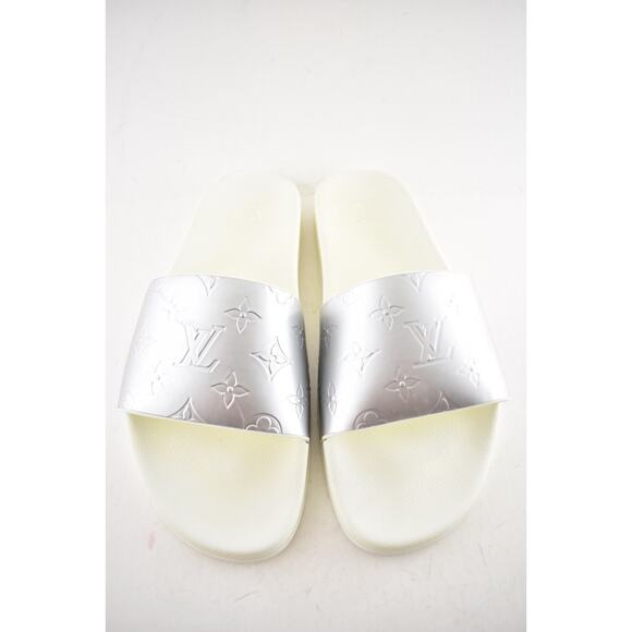 Louis Vuitton Waterfront Mule White Silver Monogram Slide Sandal UK 9 US 10 11 - Picture 6 of 16